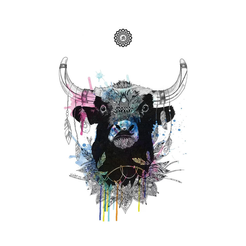 Bull by Karin Roberts - Wrapped Canvas Painting, 101.6 cm H x 66.04 cm W x 1.91 cm D