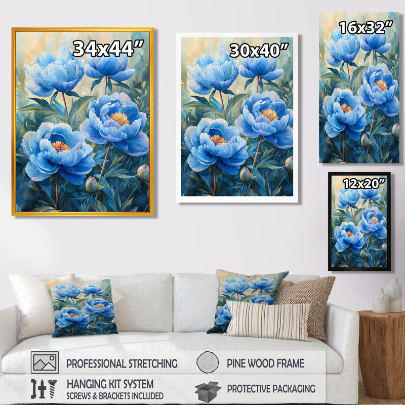 Kristina - décoration murale florale, Impression d'un seul cadre photo, Noir, noir, noir, noir, H 20 po x l 12 po