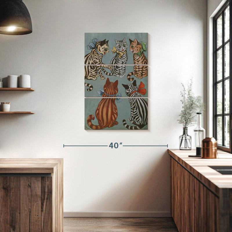 Brampt Striped Cats 1916, 38" H x 24" W
