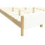 Grand lit tapissier moderne blanc, pieds en bois et en bois d'hévéa, surface douce pour une chambre confortable, lit sans sommier avec rembourrage en mousse naturelle et confortable