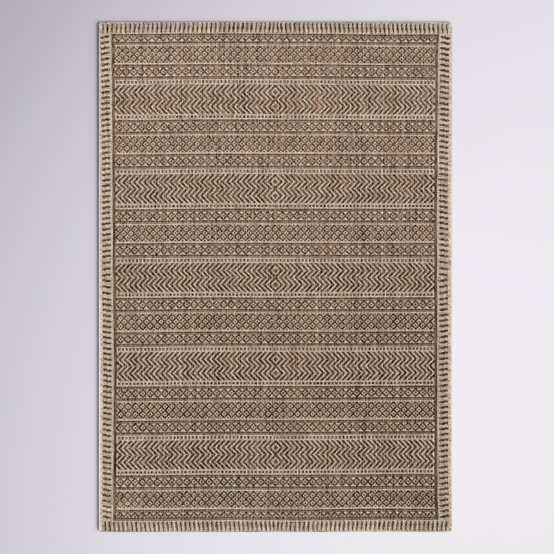 Tapis intérieur / extérieur brun / naturel Sedona, Rectangle 5 pi 3 po x 7 pi 7 po