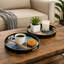 Ensemble de 2 plateaux décoratifs Maycie, jantes hautes, faux marbre, bleu, or