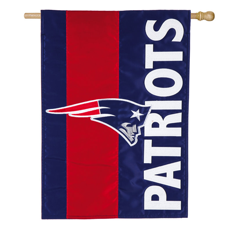 Drapeau maison en polyester 2 côtés nfl, H 18 po x l 12,5 po, New England Patriots