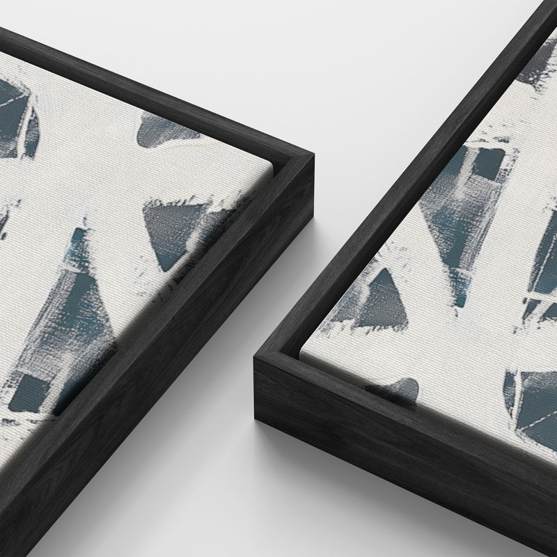 Art abstrait bleu sarcelle profond et motif croisé blanc, Noir, H 60 po x l 20 po x P 1,5 po
