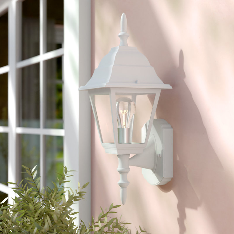 Lanterne murale d'extérieur Ledbetter, Blanc texturé