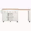 Îlot de cuisine 85,5 po avec table de salle à manger extensible, table de rangement avec 3 tablettes ouvertes latérales, îlot de cuisine roulant avec prise de courant, 3 tiroirs, 2 portes, pour la cuisine, la salle à manger-545533816
