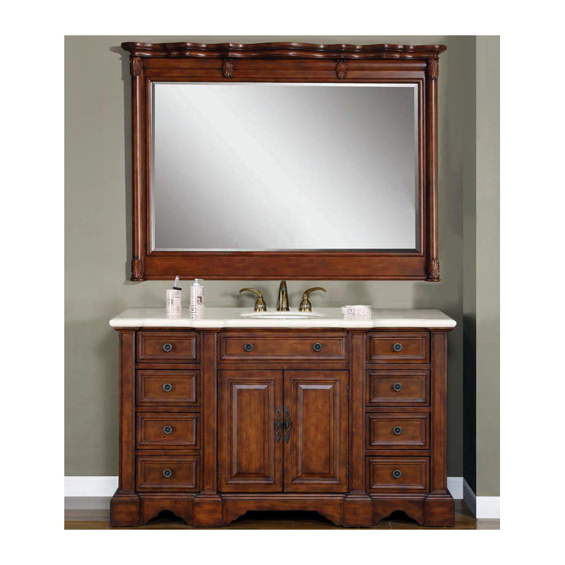Ensemble de meuble-lavabo de salle de bain simple 58 po Trainor