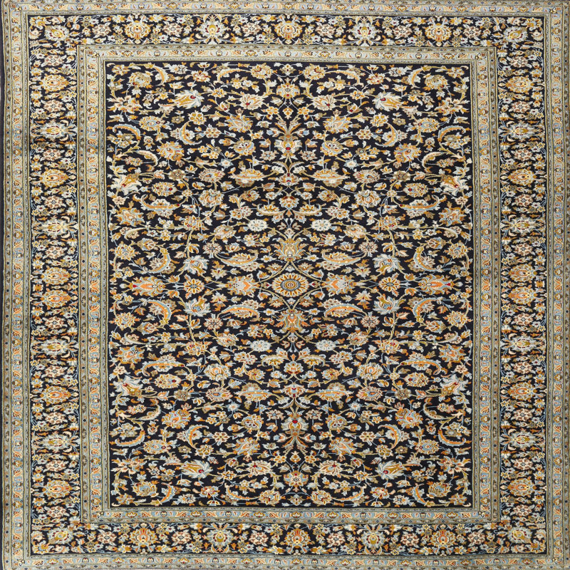 Tapis beige/noir traditionnel Afrin, Carré 3 pi