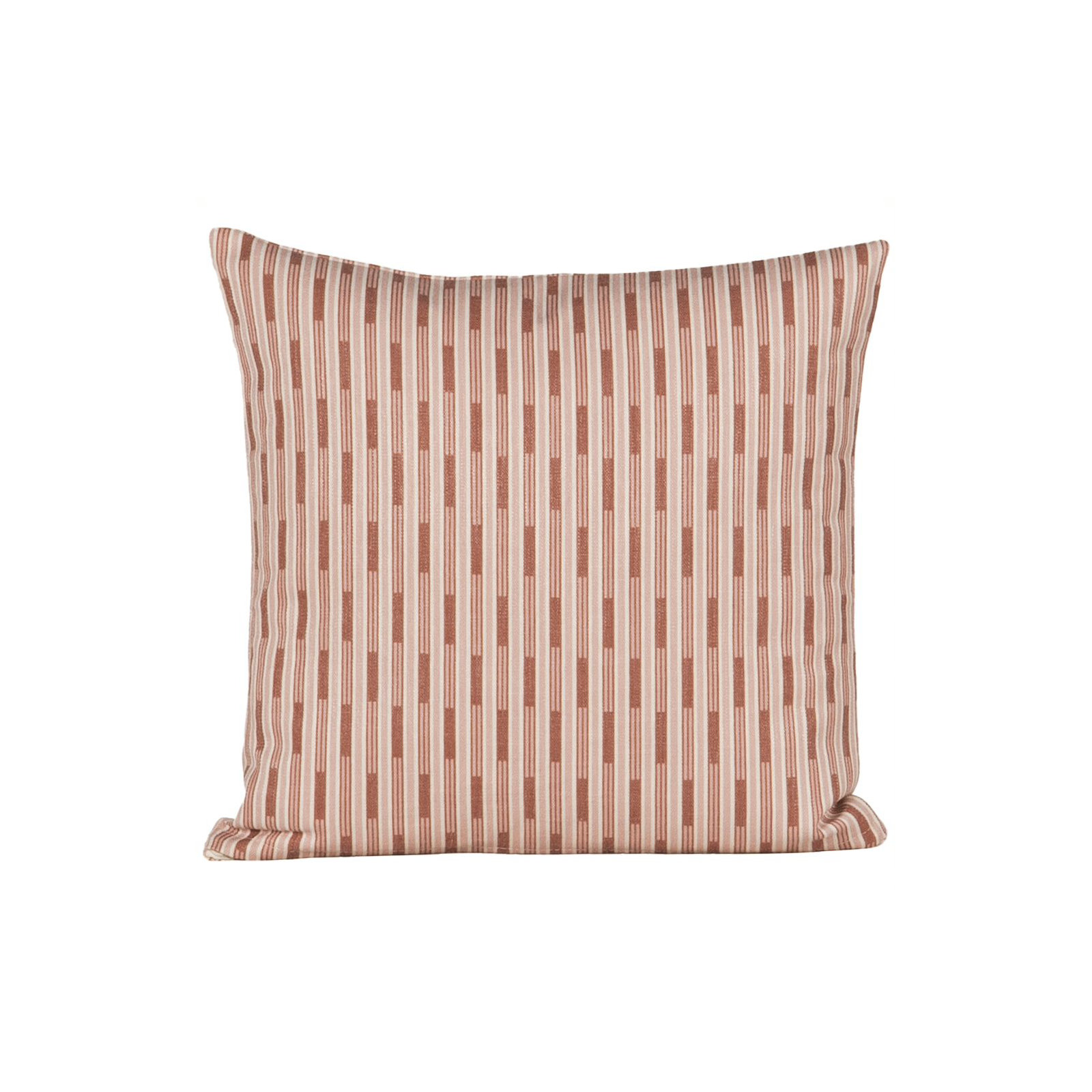 Benton Stripe Accent Pillow, Feather, Red, Square 22"