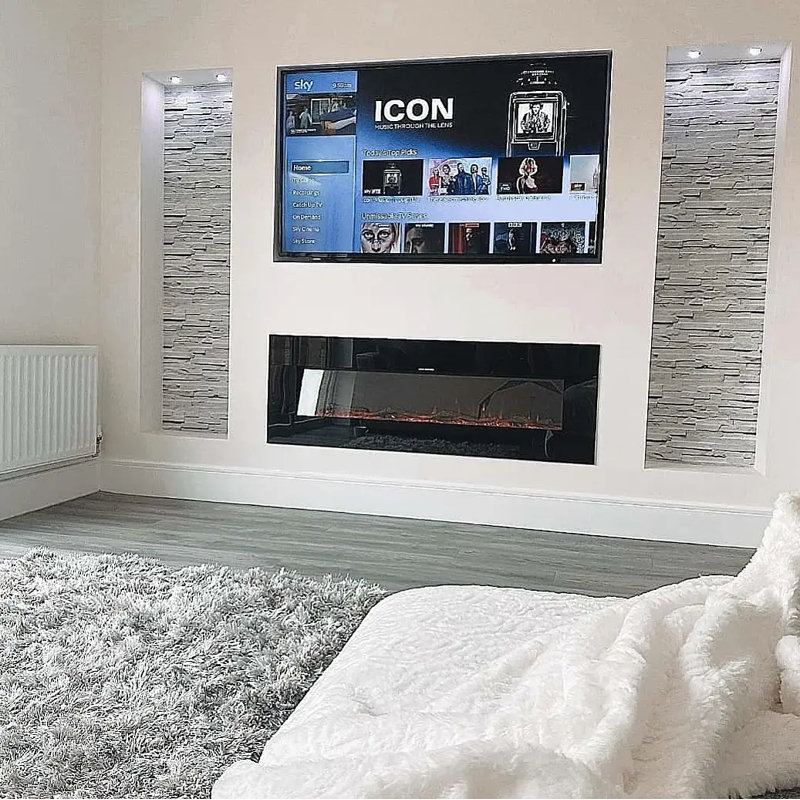 Tello Symple Stuff 127cm W Electric Fireplace with 1500 BTU