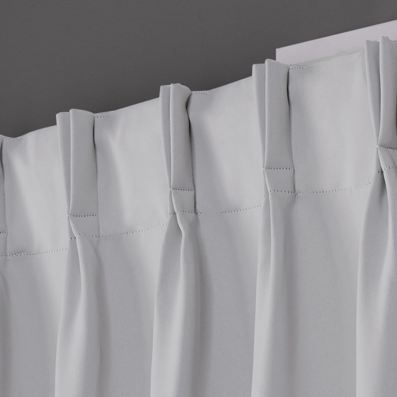 Sateen Room Darkening Curtain Pair, 30"W X 96"L, Silver