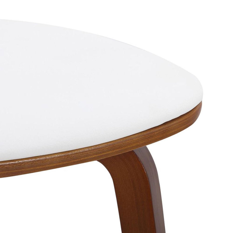 Chaise d'appoint Uselton Mid-Century, 4, Blanc, Noyer