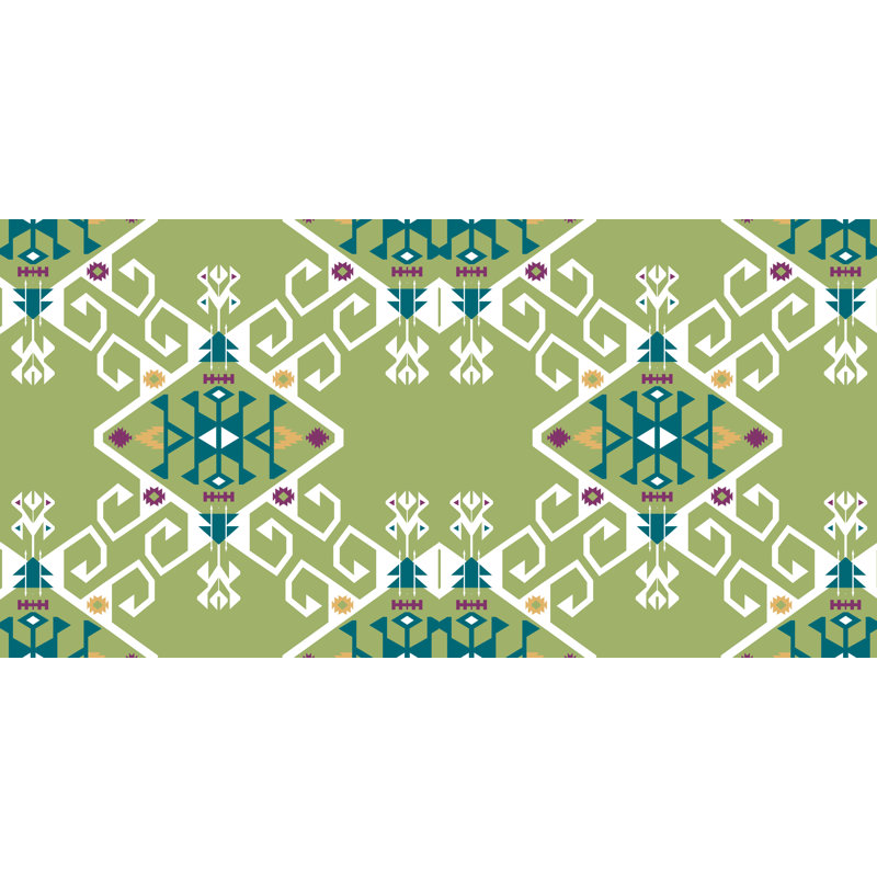 Housse de coussin d'extérieur carré Happy Hippy Medallion, 18 po x 18 po, Vert