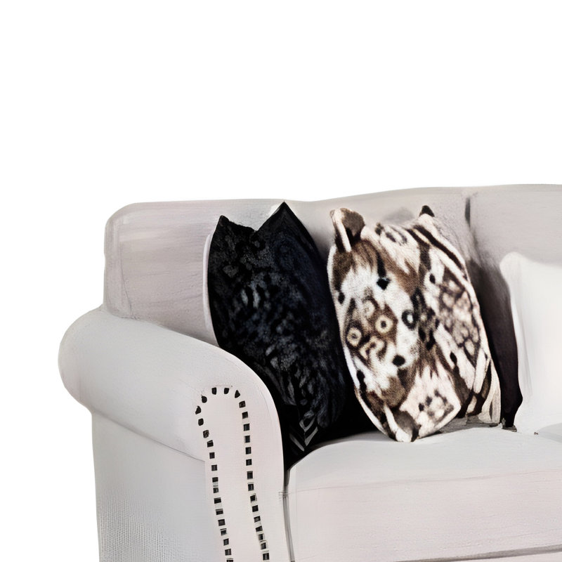 Canapé Serra, 5 coussins décoratifs, polyester grège doux, 87 pouces