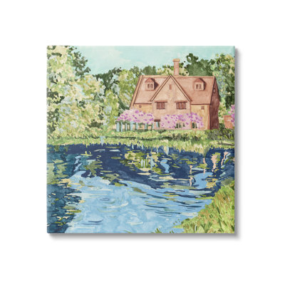 «Country Cottage And Pond» par Melissa Wang sur toile