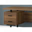 Bureau d'ordinateur, bureau personnel, ordinateur portable, installation à gauche, à droite, tiroirs de rangement, L 60 po, bureau, stratifié noyer, métal noir, contemporain-2069011921