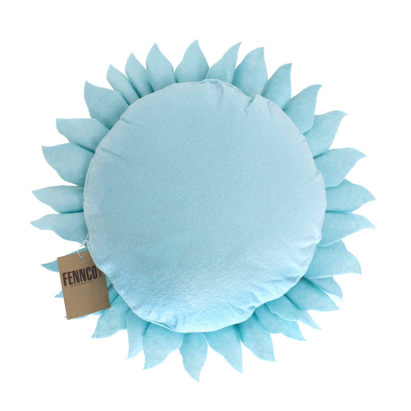 Ruffled Throw Pillow, Blue/White