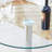 A Glass Tabletop With A Diameter Of 35 Inches And A Modern Minimalist Circular Dining Table With Electroplated Silver Metal Legs. Suitable For Restaurants (Only Tables, No Chairs)