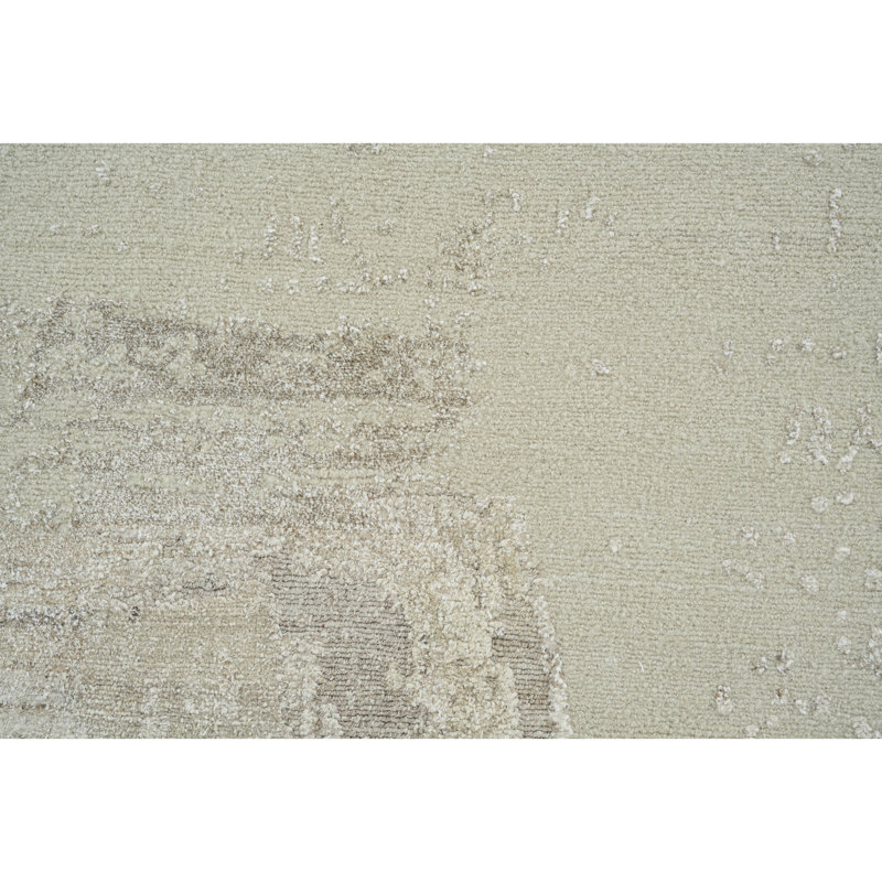 Cream Contemporary Wool Rug - 8' x 10'