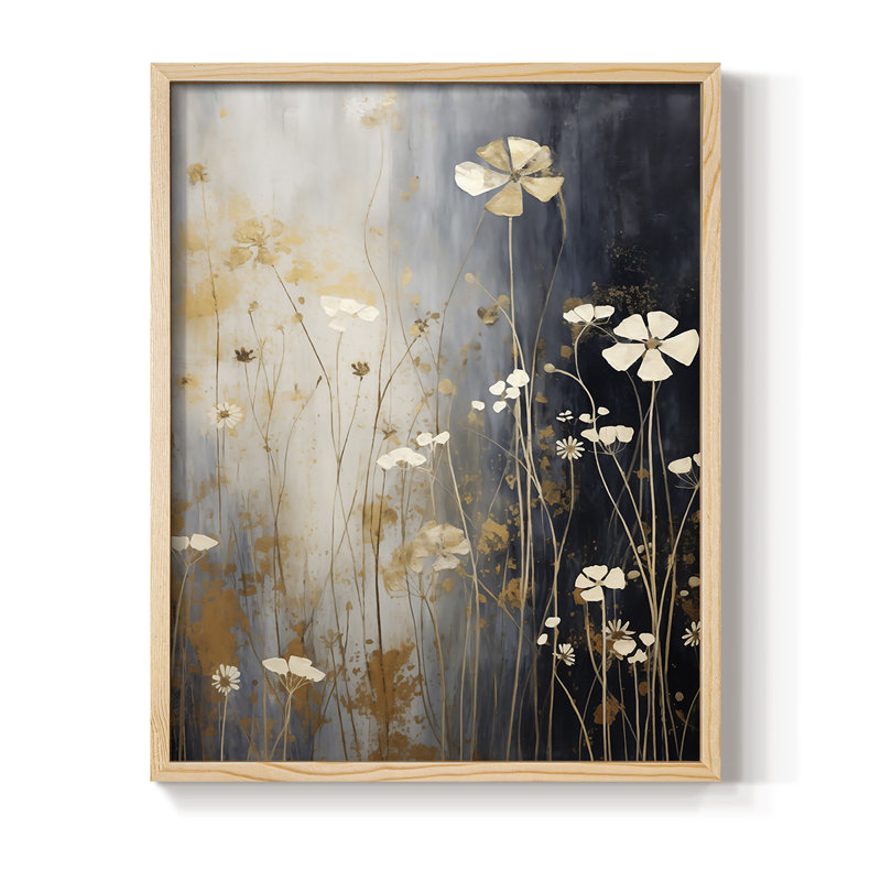 «FLORAL Series CDI», reproduction encadrée - bois massif, H 11 po x l 9 po