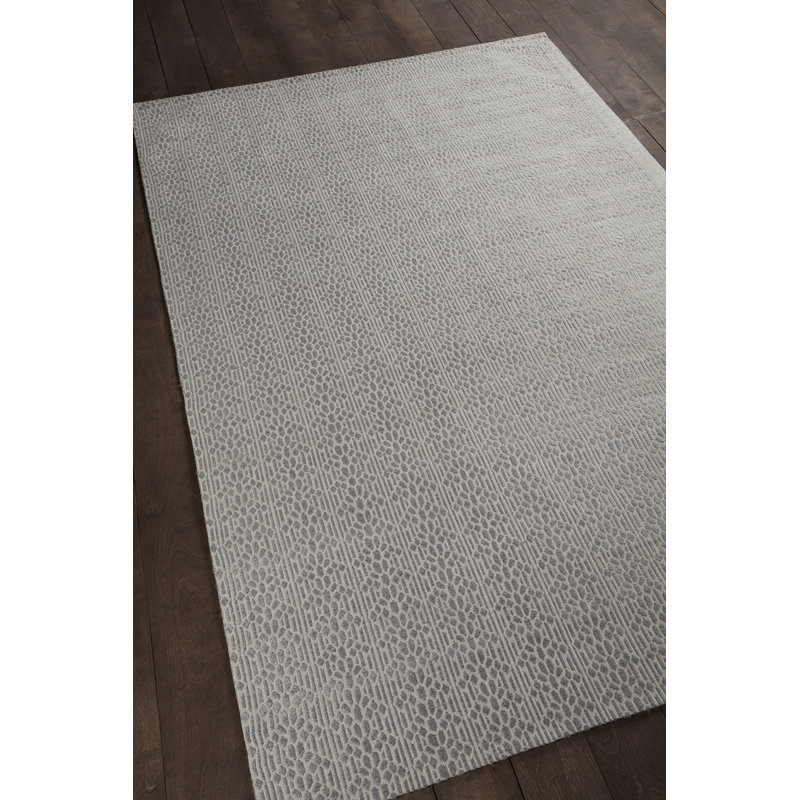 Tapis d'intérieur en viscose à motif géométrique tissé à plat à la main Authentic, 7 pi 9 po x 10 pi 6 po