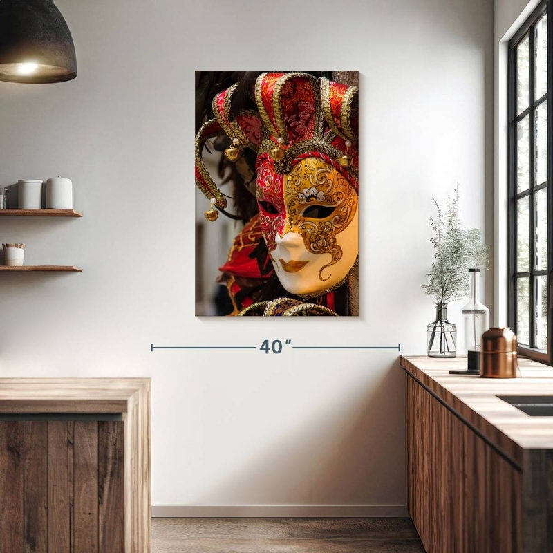 Masque Lelend Carnaval de Venise, H 39 po x l 26 po