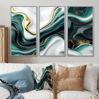 Lynde - Liquid Ink Abstract Wall Art Decor Set