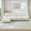 Canapé modulaire en forme de nuage modulaire en forme de nuage avec repose-pieds, canapé à 4 places en chenille profonde avec coussin en treillis confortable, chambre et appartement