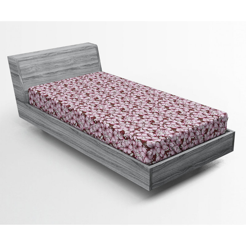 Microfiber Floral Fitted Sheet, Twin XL Fitted Sheet