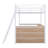 Metal Loft Bed with L-Shaped Desk and 3-Tier Shelves, Space-Saving Loft Bed for Teens & Students-1815190011-1815190010
