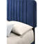 Lit double bleu marine - H 48 po, design contemporain, style chambre à coucher, velours, mousse, matériaux d'assemblage requis, chic