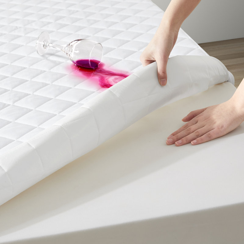 Protège-matelas - imperméable, frais, doux, respirant - Poche profonde - silencieux - Rayonne de bambou et protège-matelas lavable, blanc