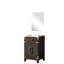 Meuble-lavabo simple en chêne brun - 51 x 46 cm avec comptoir en acrylique et miroir. Style moderne. 46 cm de largeur x 61 cm de hauteur. Grand espace de rangement.
