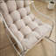 Chaise berçante d'extérieur, coussin confortable, avec coussin épais et doux, pour le salon, la chambre à coucher, la salle de lecture, structure beige avec coussin beige