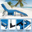 Chaise longue à 5 positions avec trou pour le visage et repose-pieds réglable Costway Blue