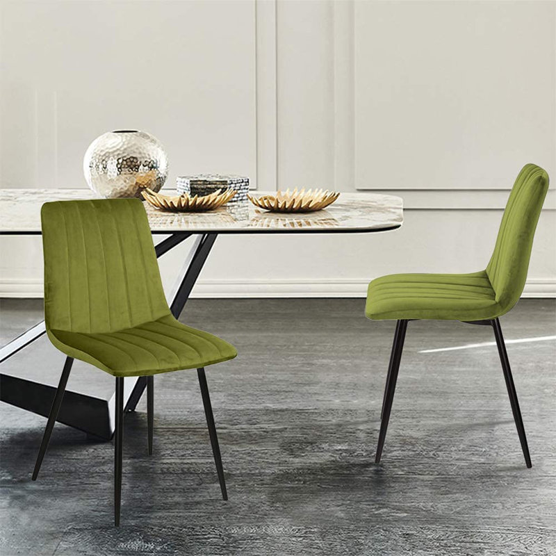 Aly 50cm H Upholstered Side Chair, Light Green