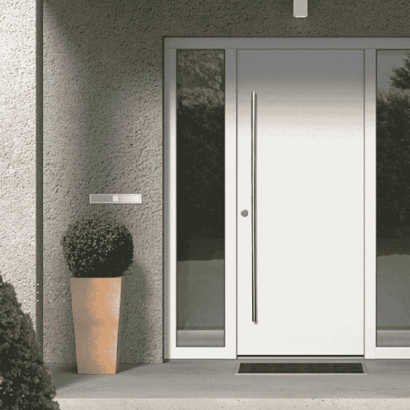Poignée de porte longue, poignée de porte d'entrée ronde en forme de «H», acier inoxydable 304, Satin
