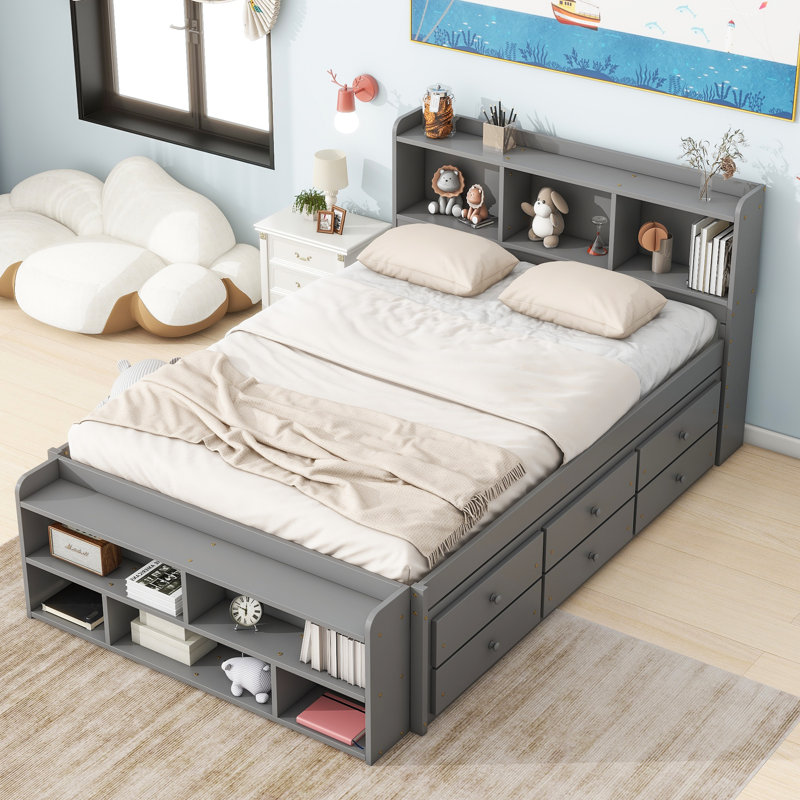 Aylissa standard pour enfants avec tiroirs, Gris