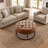 Owen Genuine Leather Round Ottoman-1381695356