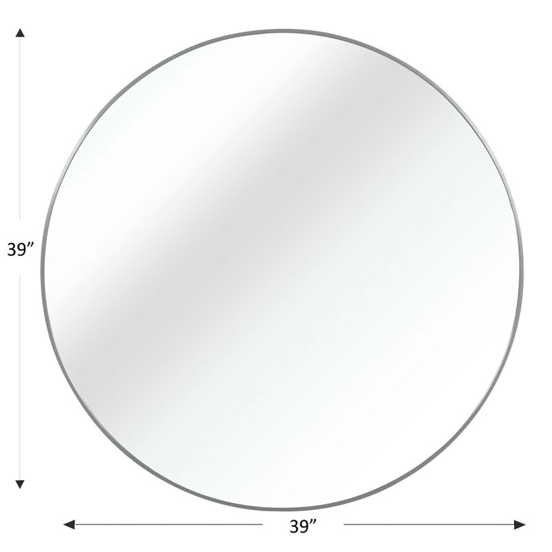 Miroir mural Hermien, Argent, 39 po x 39 po, Rond