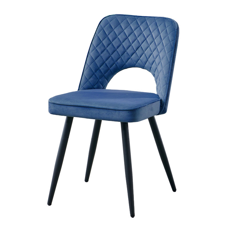 Asfand 50cm H Velvet Upholstered Side Chair, Dark Blue