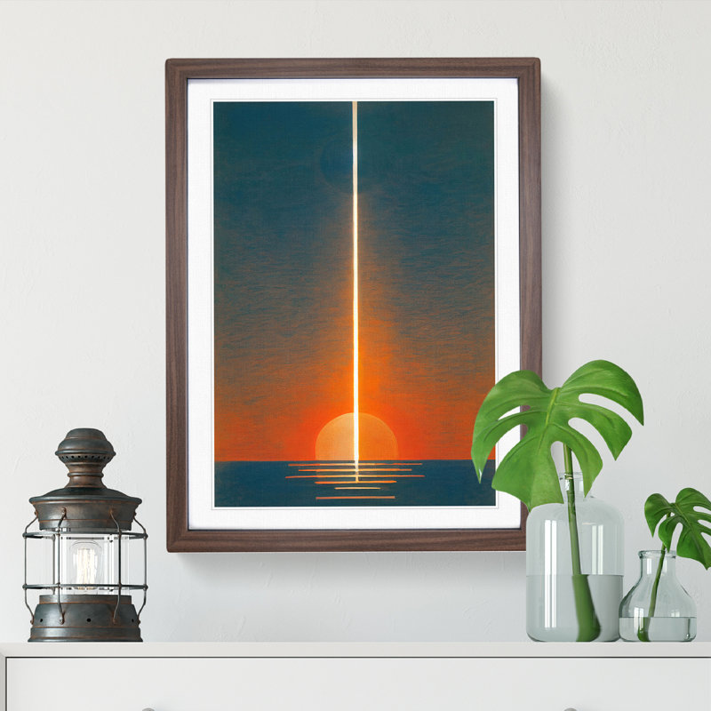 The Unreal Sunset Abstract - Single Picture Frame Print, Walnut, 34cm H x 25cm W x 2cm D