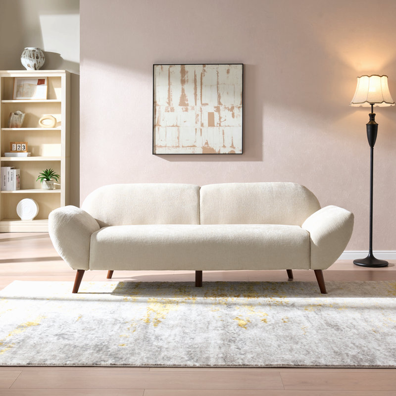 Cloud Haven 83,75 po Canapé incurvé moderne recouvert de chenille 3 places