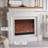 White Solid + Manufactured Wood Freestanding Fireplace