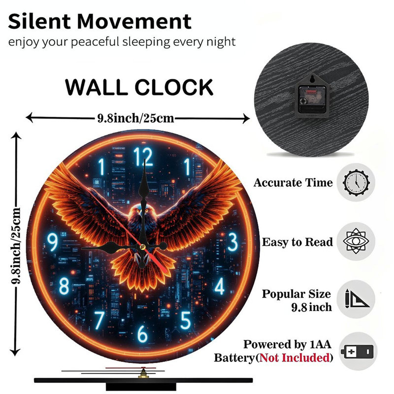 Horloge murale Neon Hawk