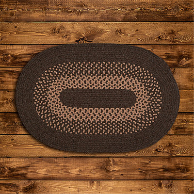 Tapis réversible en mélange de laine Lionel - brun rôti