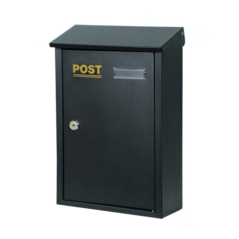 Amadi Steel Wall Mounted Post Box, Black