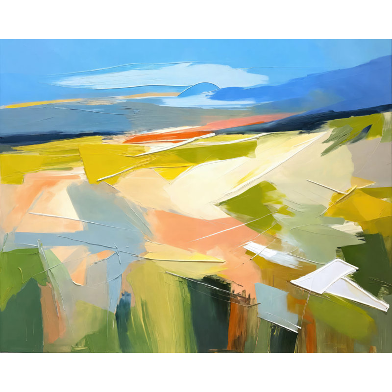 Abstrait-paysage-25, estampe numérique sur toile tendue avec châssis, H 26 po x l 32 po