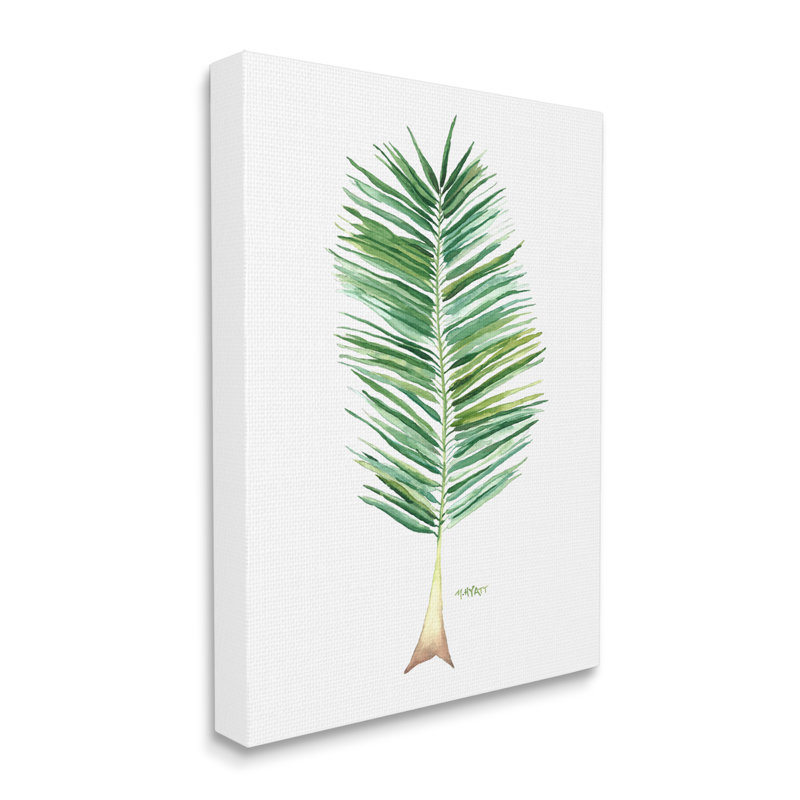 Verdure de cocotier sur fond blanc, Toile tendue, H 20 po x l 16 po