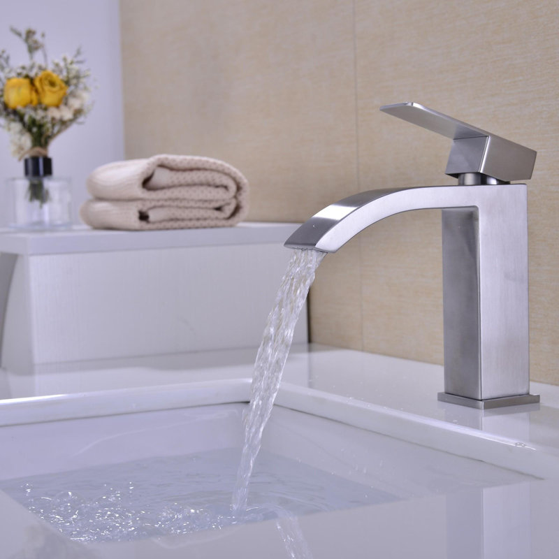 Single Handle Bathroom Vanity Sink Faucet, Brushed Nickel